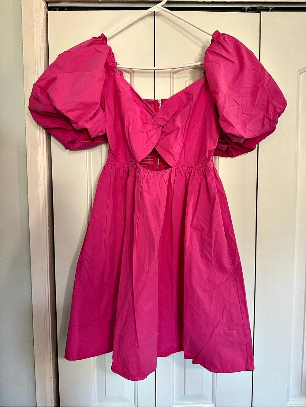 H&M Puff Sleeve Mini Dress in Pink Size Medium New
